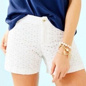 Lilly Pulitzer Kelly Short Oval Flower Petal Eyelet Resort NWT